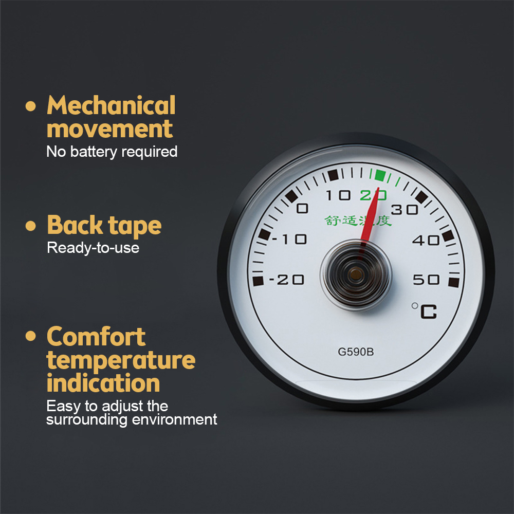 High Accuracy 50mm Dial Type Temperature Gauge Mini Car / Refrigerator Thermometer Self-adhesive Indicator Temp Thermometer — reference image 10