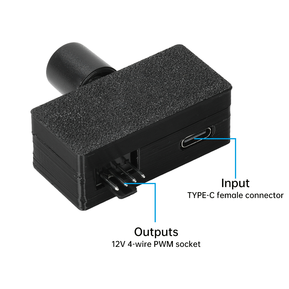 DC12V PWM Speed Controller 4-Pin Fan Speed Controller Type-C USB Power Supply DIY Water-cooling Cooling Pulse Width Modulation — reference image 5
