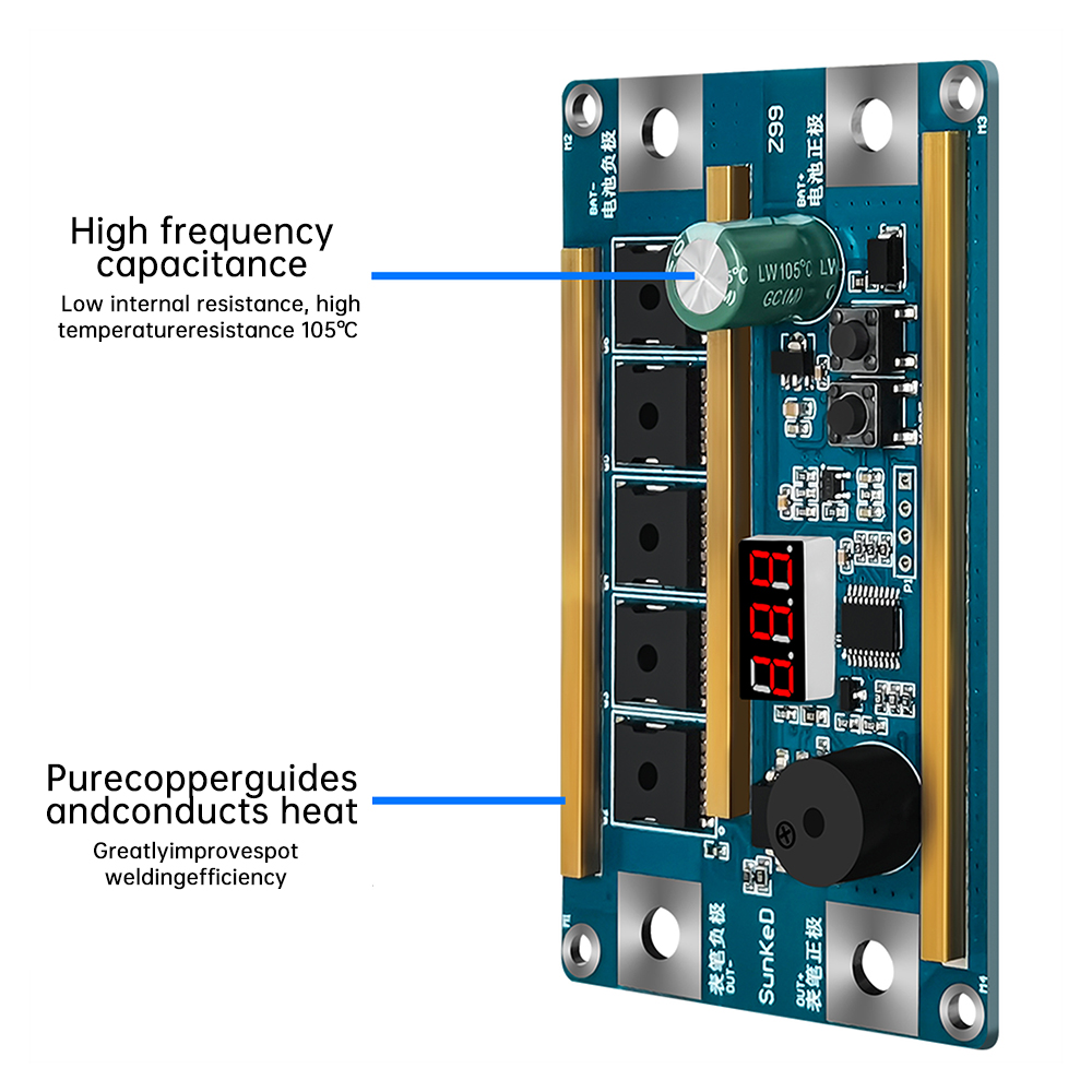 99 Gears 12V Spot Welder Kit Digital Power Adjustable Spot Welding Pen Control Board Nickel Sheet For 18650 Lithium Battery — reference image 5