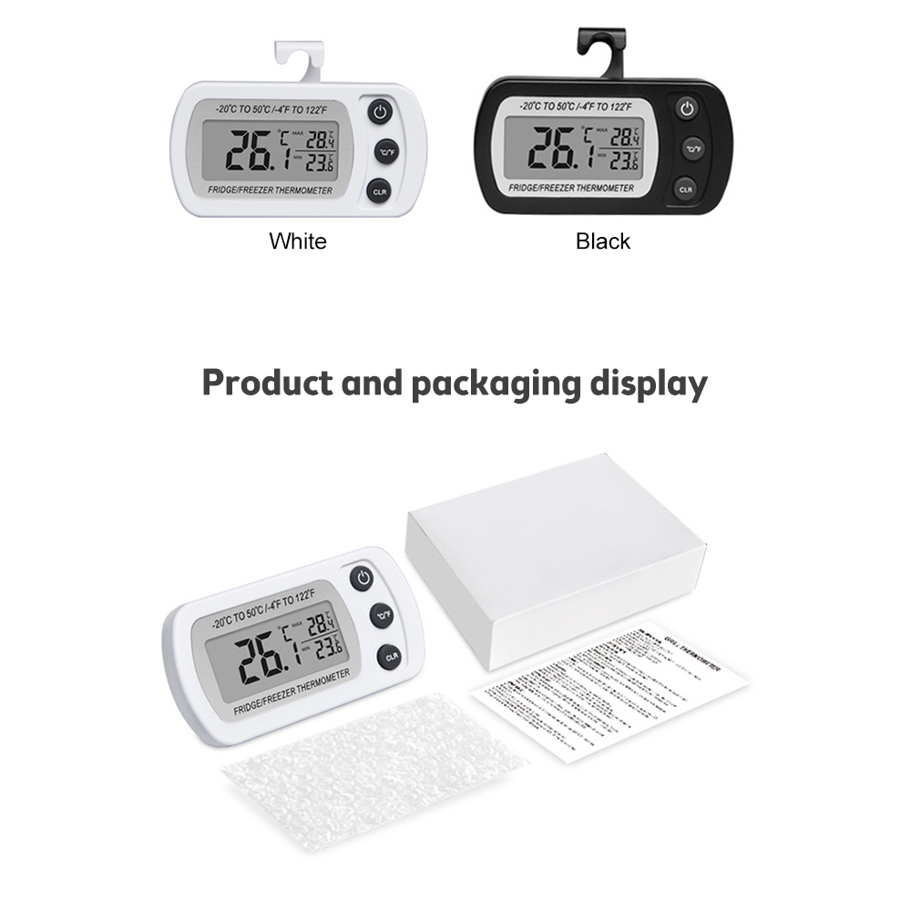 Fridge Thermometer With Hook Anti-Humidity Refrigerator Freezer Electric Digital Thermometer Temperature Monitor LCD Display — reference image 6