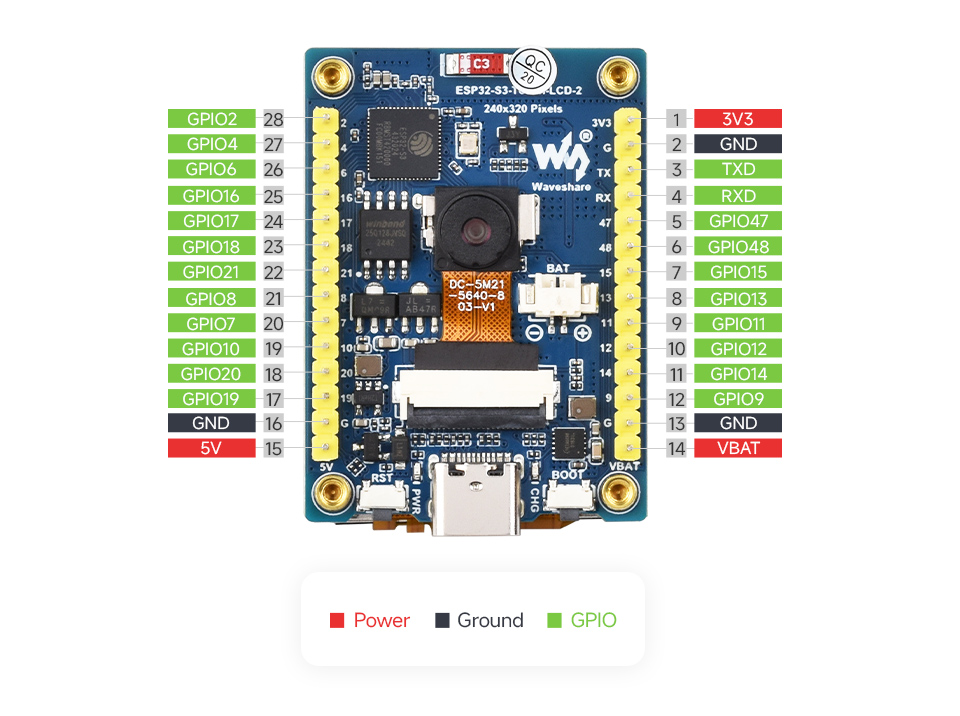 ESP32-S3 2inch Capacitive Touch Display Development Board IPS 240×320 With OV5640 Camera 32-bit LX7 Dual-core WiFi Bluetooth — reference image 10