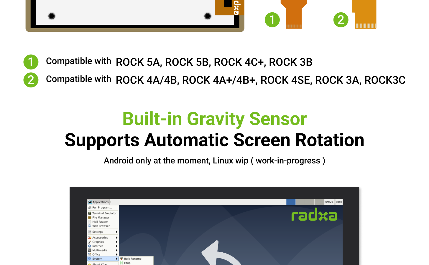 Radxa Display 8 HD, Touchscreen, 800 x 1280 Resolution Supports Radxa SBCs, Plug-and-Play — reference image 6