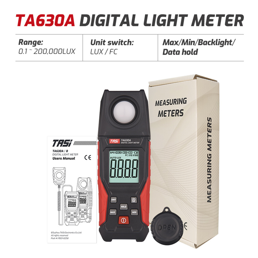 TASI TA630 Luxometer Professional Lux Meter Handheld Light Meter High Accuracy Luxmeter 0.1-200000LUX Illuminometer Photomete — reference image 15