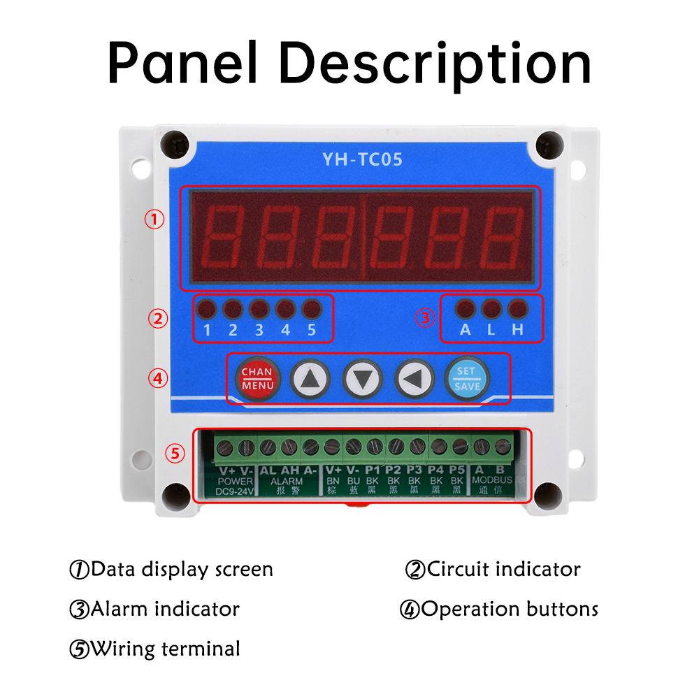 YH-TC05 DC12-24V Tachometer Counter Electronic Digital Display Tachometer Gauge Sensor Non-Contact Motor Speed Meter with Modbus — reference image 9