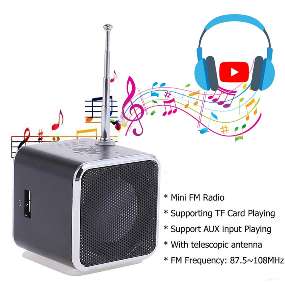 Portable TD-V26 Digital FM Radio Wireless Speaker Mini FM Radio Receiver LCD Display Stereo Loudspeaker Support SD/TF Card — reference image 10