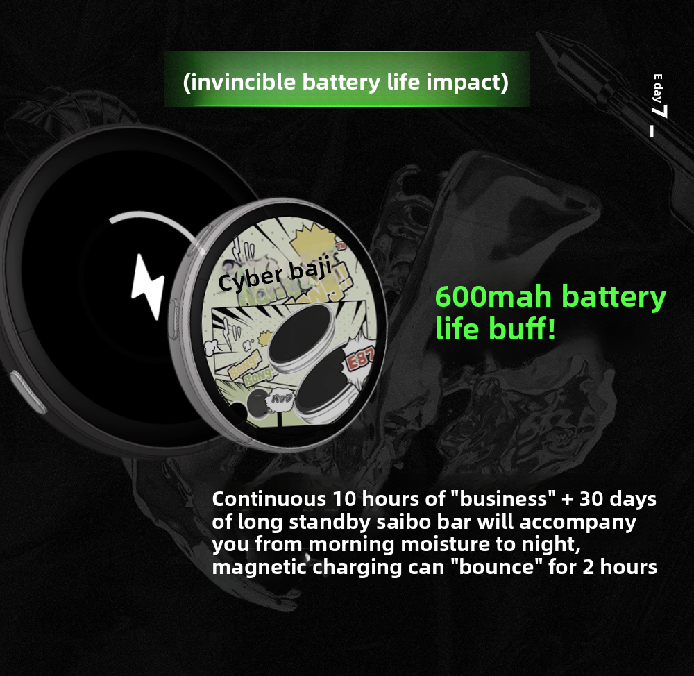 Electronic Display Outdoors Small Pendant Fashionable Two-Dimensonal Badge Digital Show Screen Home Decor 1.7 inch touch screen — reference image 4