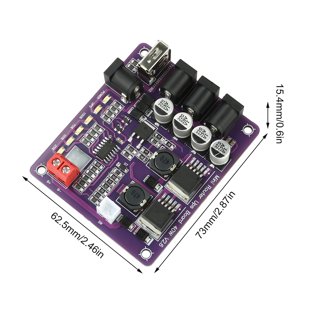 40W UPS Power Module with 4-Channel Output for Router Uninterruptible Power Supply Safe Continuous Operation Battery Indicator — reference image 6