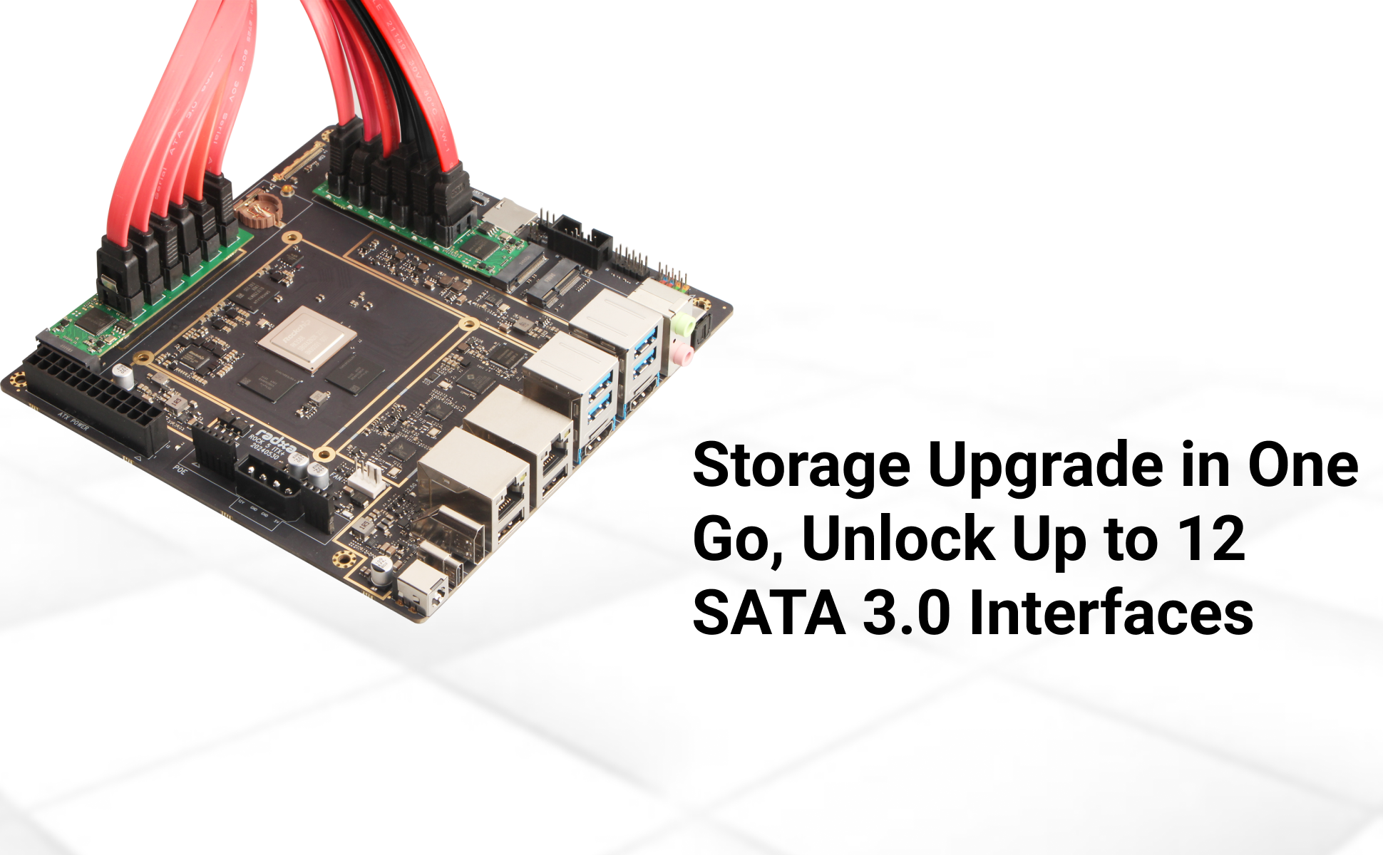 Radxa M.2 to 6x SATA Adapter, M.2 M Key Interface, 6x SATA 3.0 Ports — reference image 4