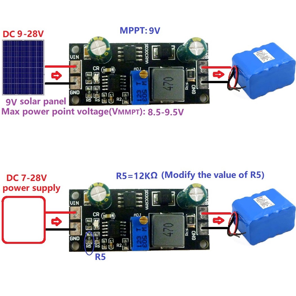 MPPT Solar Controller 1A 3.2V 3.7V 3.8V 7.4V 11.1V 14.8V Lithium LiFePO4 Titanate Battery Charger Module Battery Charging Board — reference image 4