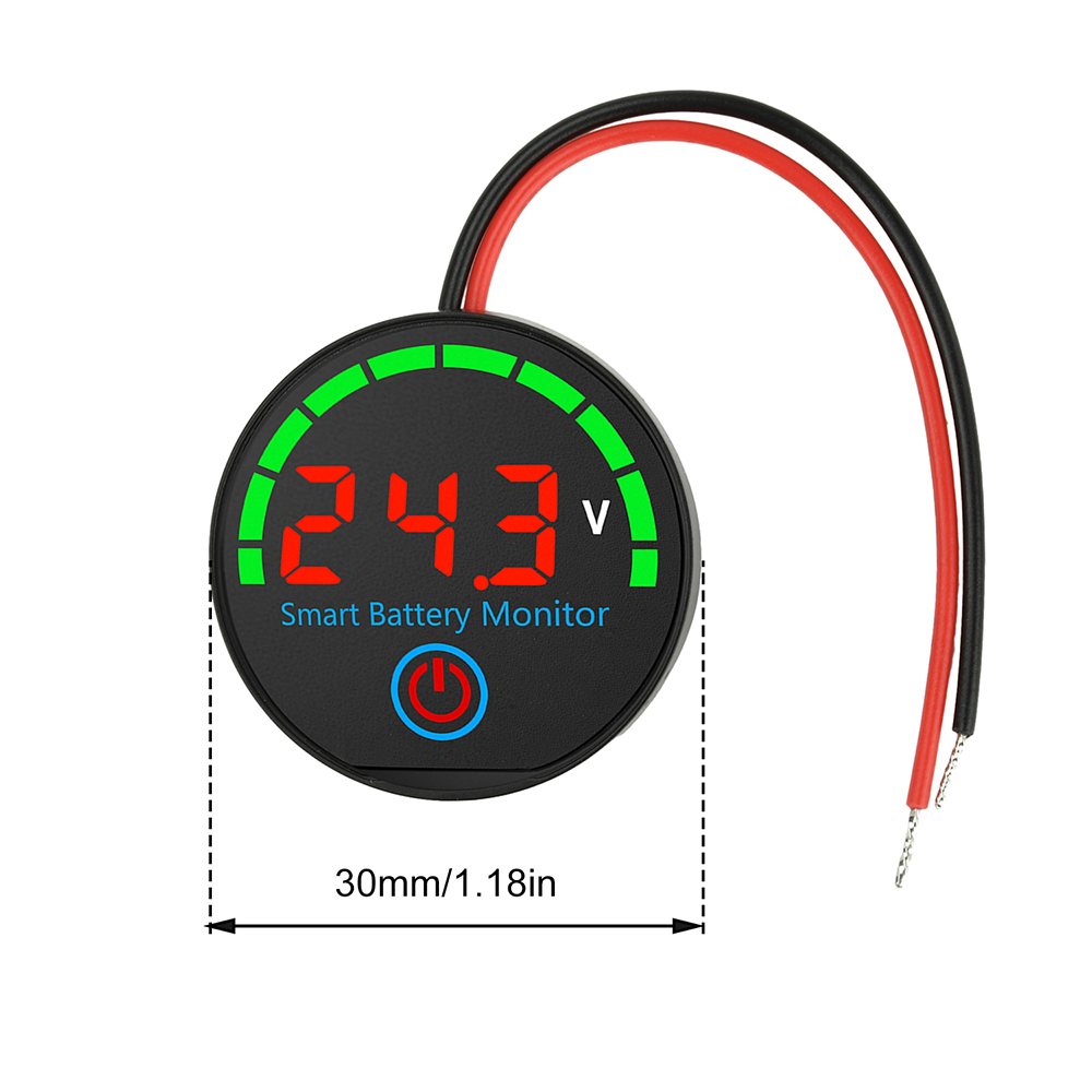 DC 7-55V Circular LED Indicator Voltage/Charge Monitor Level Indicator Voltage Battery Charging Tester Acid Lithium Battery — reference image 6
