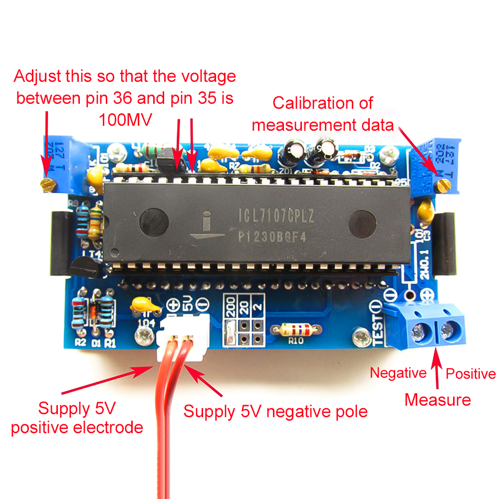 ICL7107 Voltmeter DIY Kit Parts DC 5V Digital Voltmeter Module e-learning training production welding exercise parts kit diy — reference image 15
