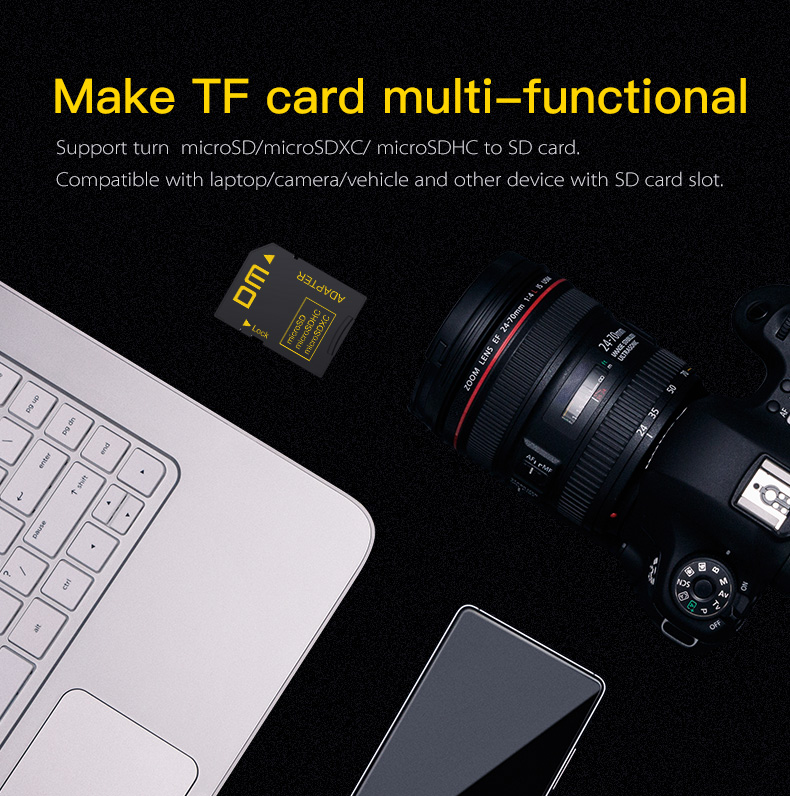 DM SD-T2 Memory Card Adapters SD2.0 comptabile with microSD microSDHC microSDXC suport max capacity to 2TB — reference image 2