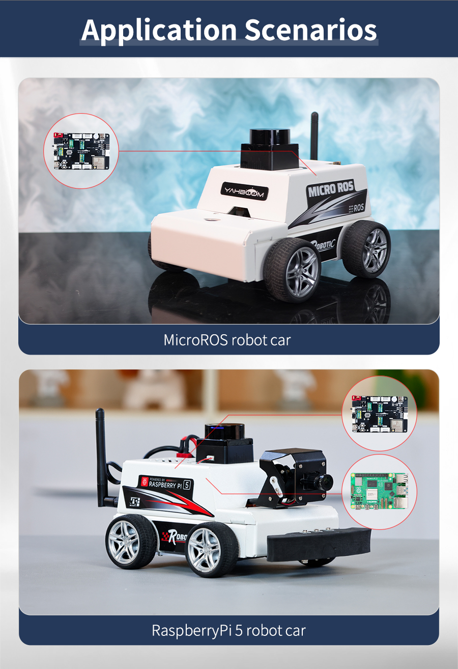 Micro ROS Control Board ESP32 Mode ROS2 with 6 Axis IMU Attitude Sensor Motor Drive Module for Raspberry Pi 5 Robot Car Kit — reference image 25