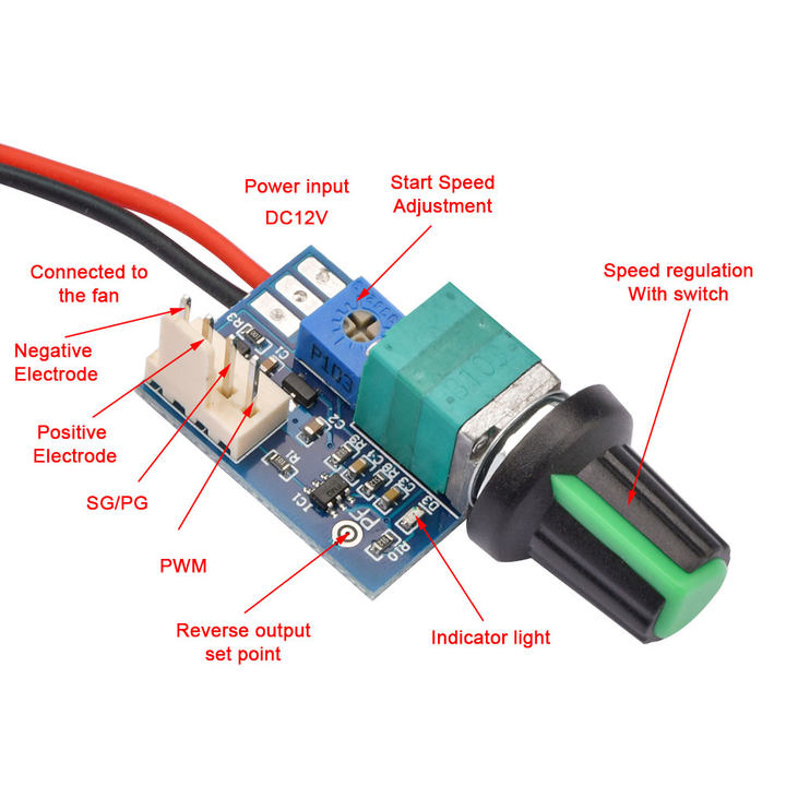 Mini 3A PWM 12V DC Motor Speed Controller Module DC-DC 4.5V-35V Adjustable Speed Regulator Control Governor Switch 24V — reference image 3