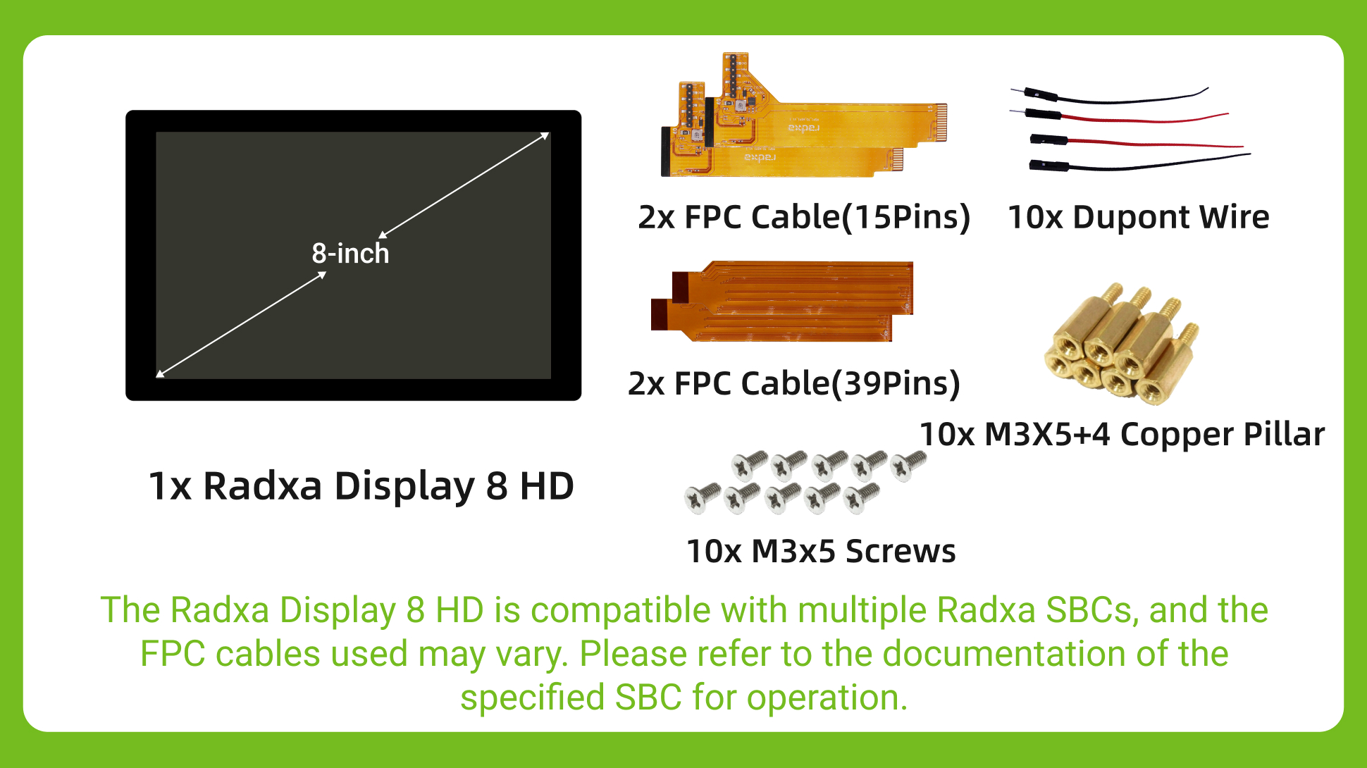 Radxa Display 8 HD, Touchscreen, 800 x 1280 Resolution Supports Radxa SBCs, Plug-and-Play — reference image 2
