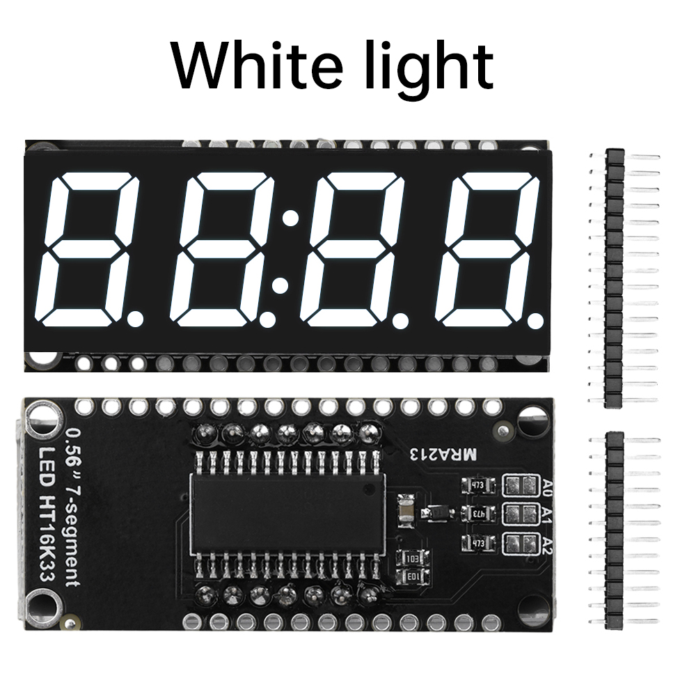 HT16K33 LED Display Module for Arduino 4 Digit 7 Segment 0.56 inch Time Clock Indicator Tube Module Red Blue Green Yellow White — reference image 4