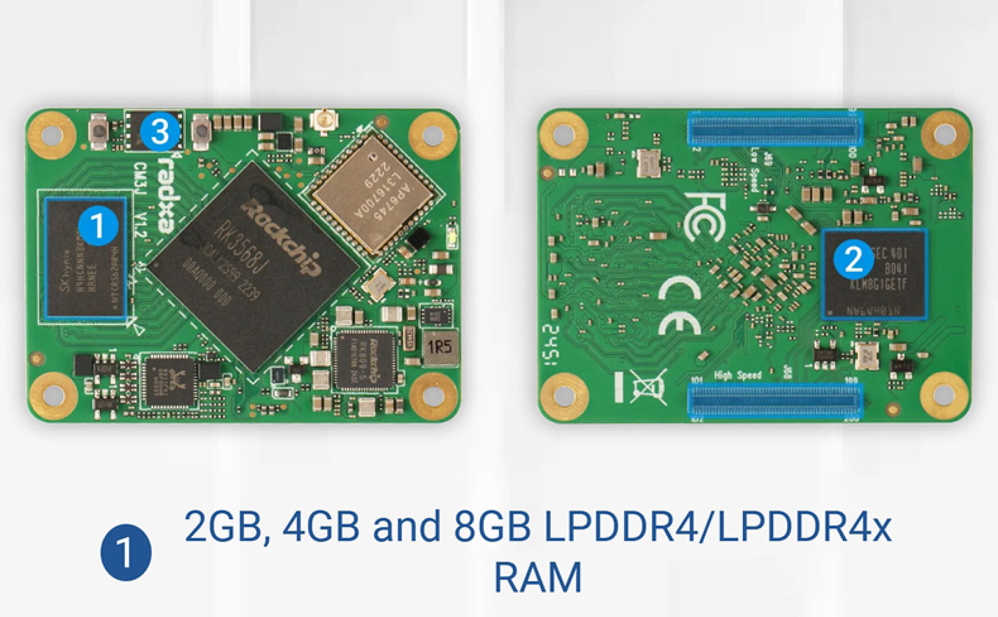 Radxa CM3J RK3568J 4-core CPU, Industrial Compute Module, GPU, NPU, 4K HDMI and 2×100-Pin B2B Connector — reference image 19