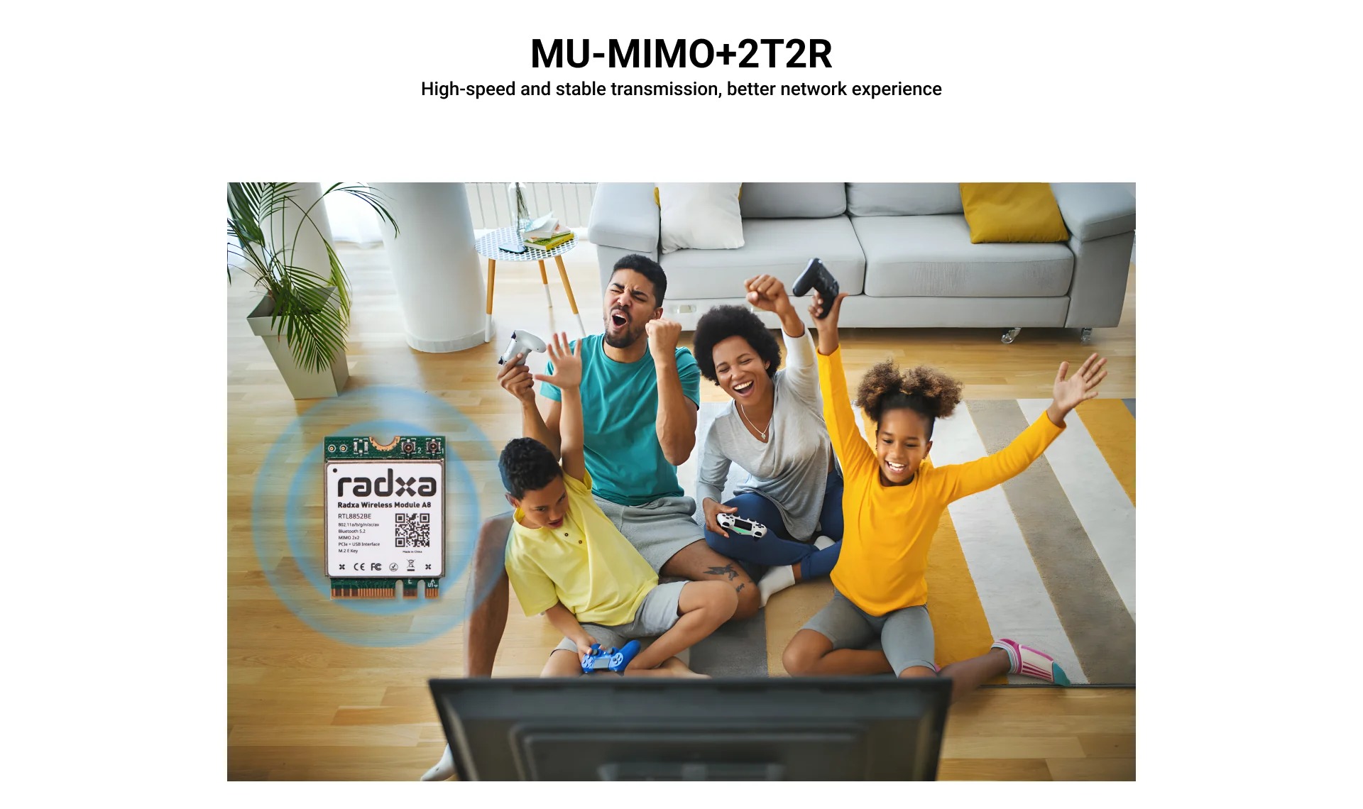 Radxa Wireless Module A8 WiFi6 / BT5.2 Dual Antenna Supports PCIe M.2 E K — reference image 2