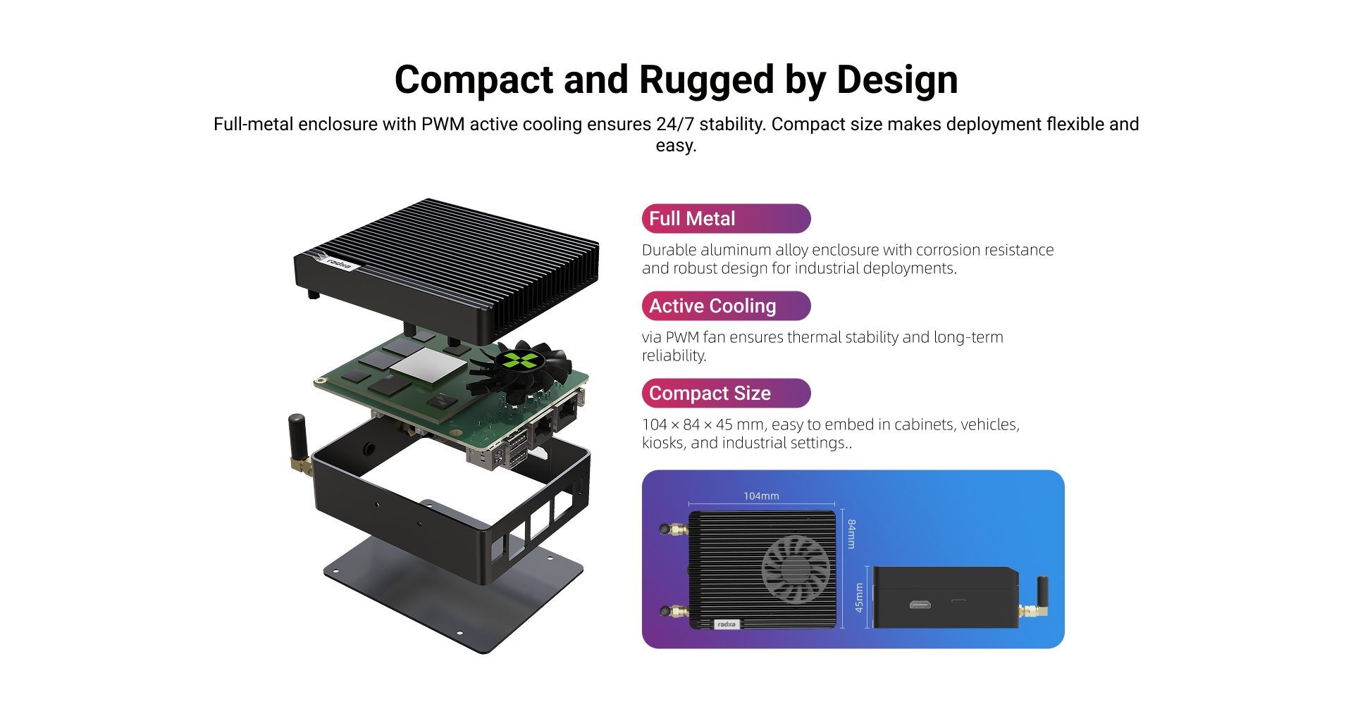 Radxa Fogwise AIRbox Q900, Edge AI, IQ-9075, 200 TOPS@INT8 (Sparse) ,Octa-core CPU high-performance GPU,36GB RAM 128UFS — reference image 8