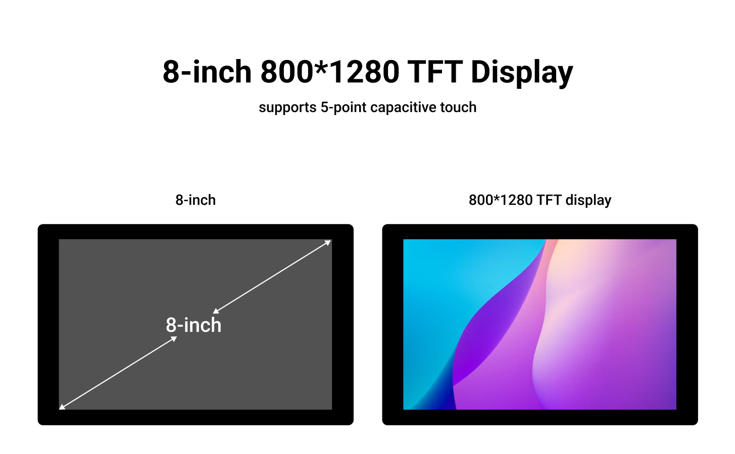 Radxa Display 8 HD, Touchscreen, 800 x 1280 Resolution Supports Radxa SBCs, Plug-and-Play — reference image 4
