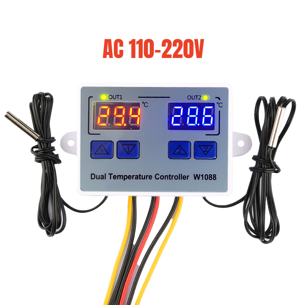 W1088 Dual LED Digital Temperature Sensor Meter Controller Electric Heating Thermostat 220V Aquarium Incubator Thermoregulator — reference image 3