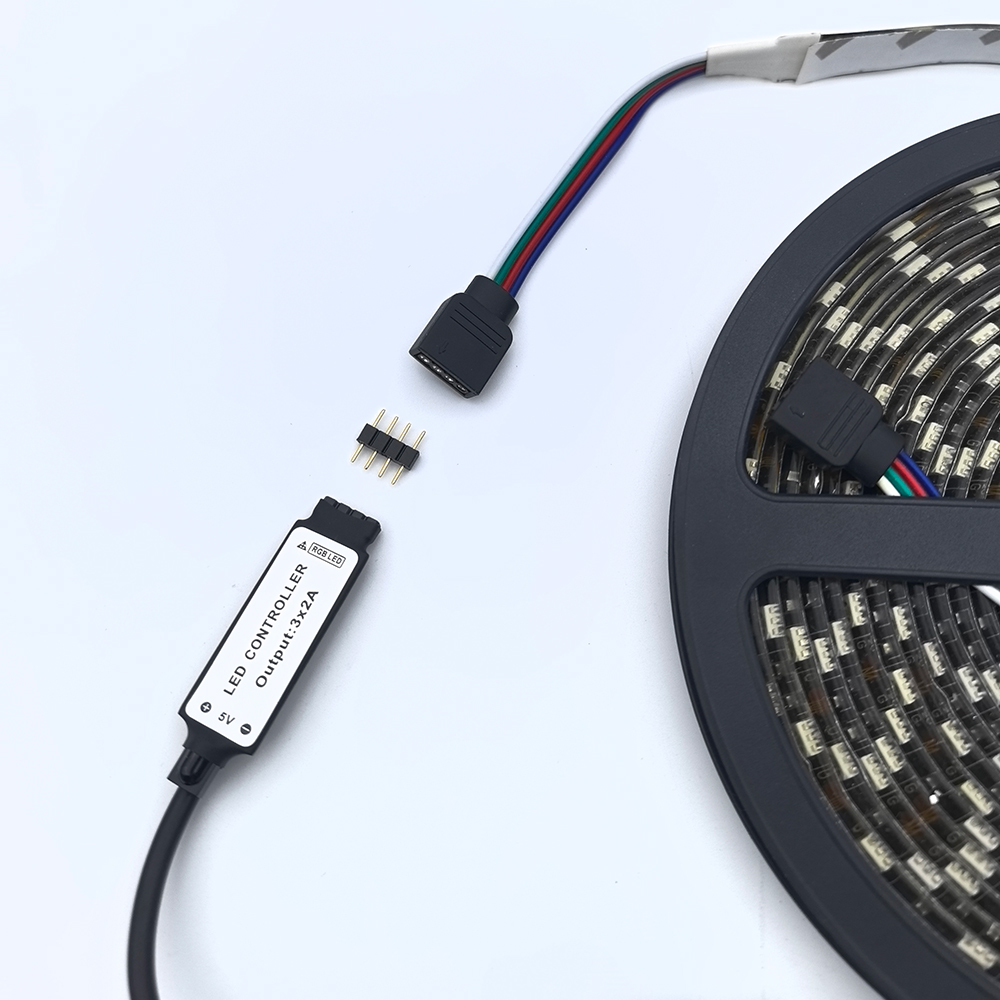 USB 5V mini 24key 4Pin RGB LED Strip Light RF Controller Control Cable Remote Dimmer for 5050 3528 2835 led Strip — reference image 3