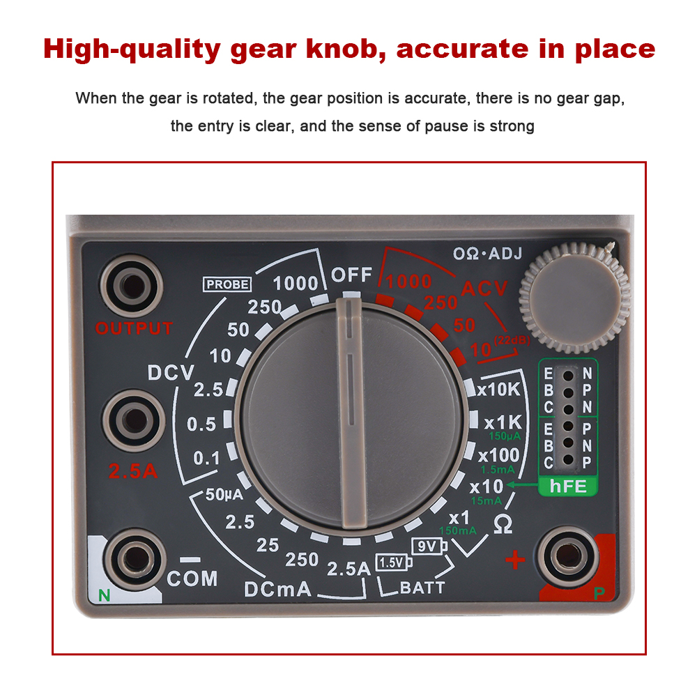 DE-960TR Pointer Mechanical Analog Multimeter Multi-Function AC DC Volt Ohm Current Electrician Maintenance Universal Test Meter — reference image 6