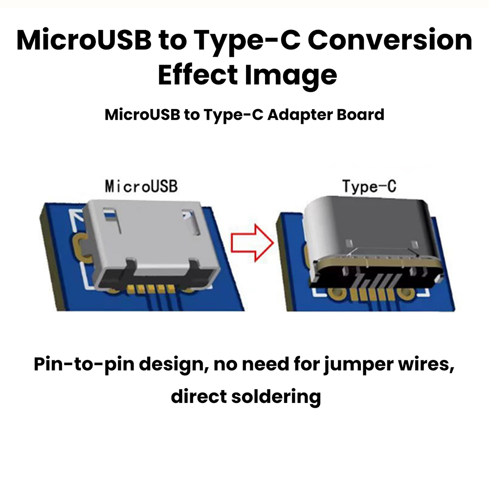 Type C Adapter Board Micro USB to Type C Convertor for Charging and Data Transfer Upgrade DIY Modification Accessory — reference image 10