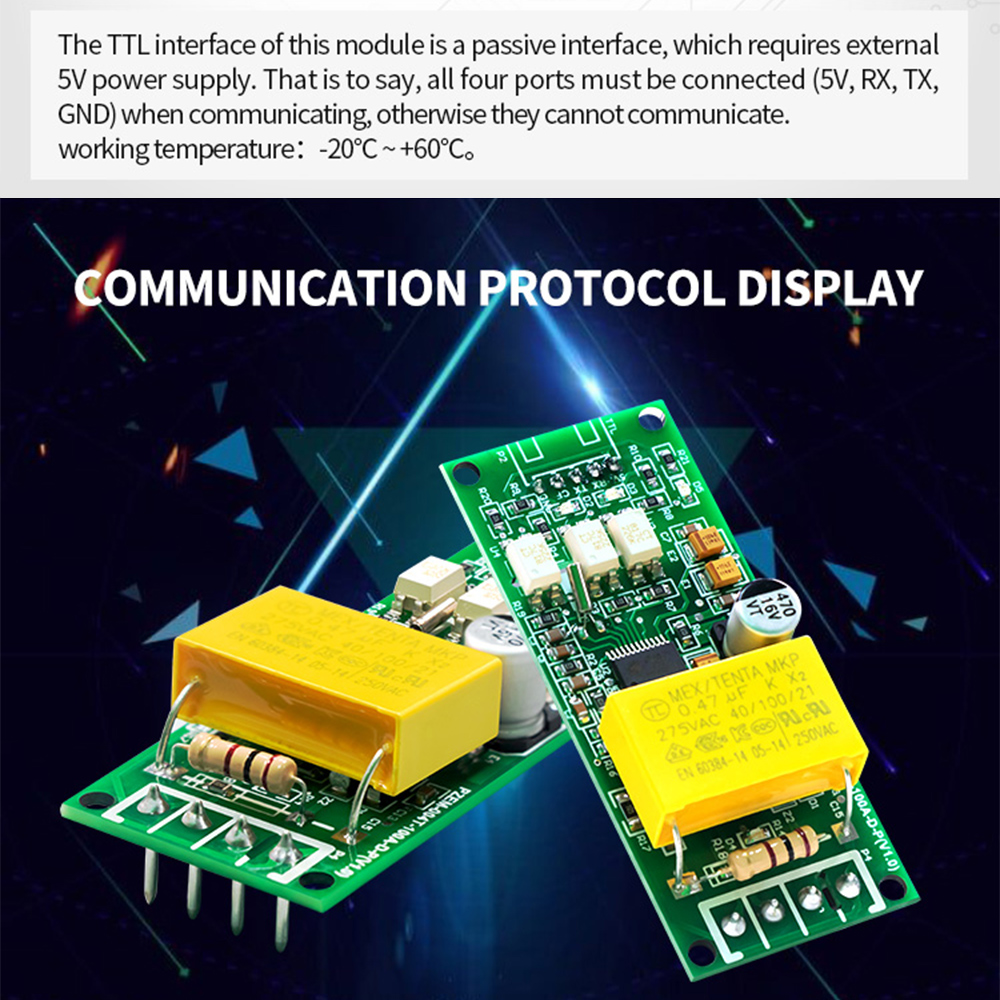 PZEM-004T 100A AC 80-260V Digital Voltmeter Ammeter Wattmeter Digital Multifunctional Test Pulse Communication TTL Serial Module — reference image 17