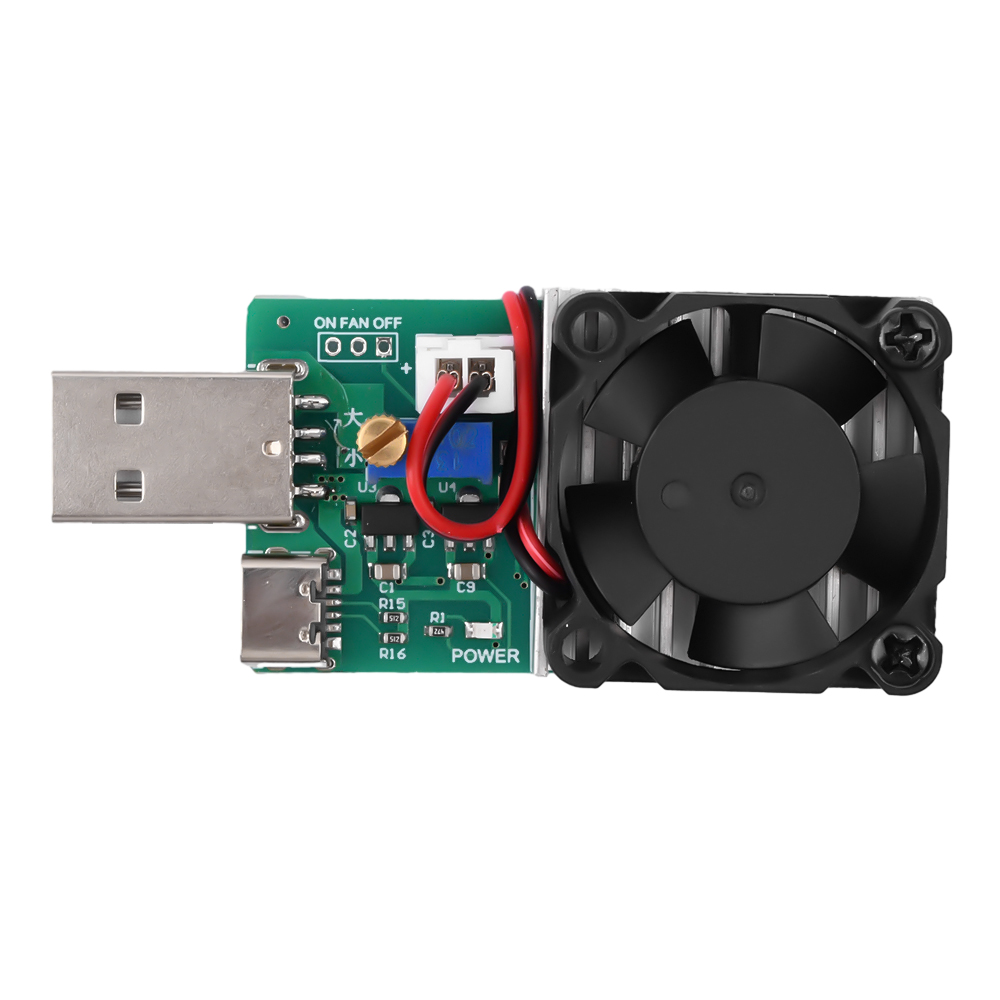 15W 18W 22.5W DC 3.7V-13V Electronic Test Load Resistor USB Battery Discharge Capacity Tester with Fan Adjustable Current Module — reference image 1