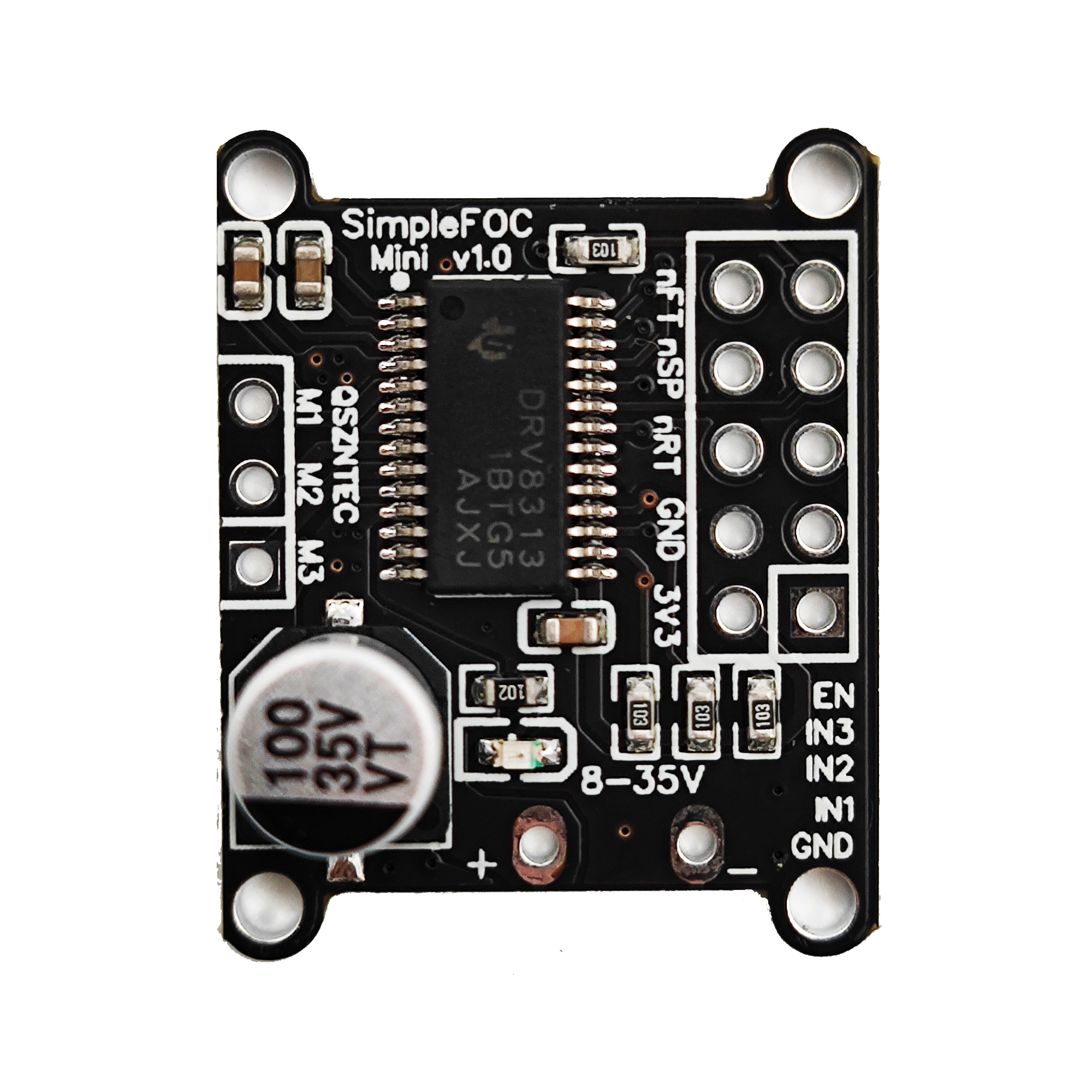 DRV8313 Development Board Simple FOC Mini FOC Control Driver SVPWM Control V1.0 DC Brushless Motor Driver Board DC 8-30V module — reference image 1
