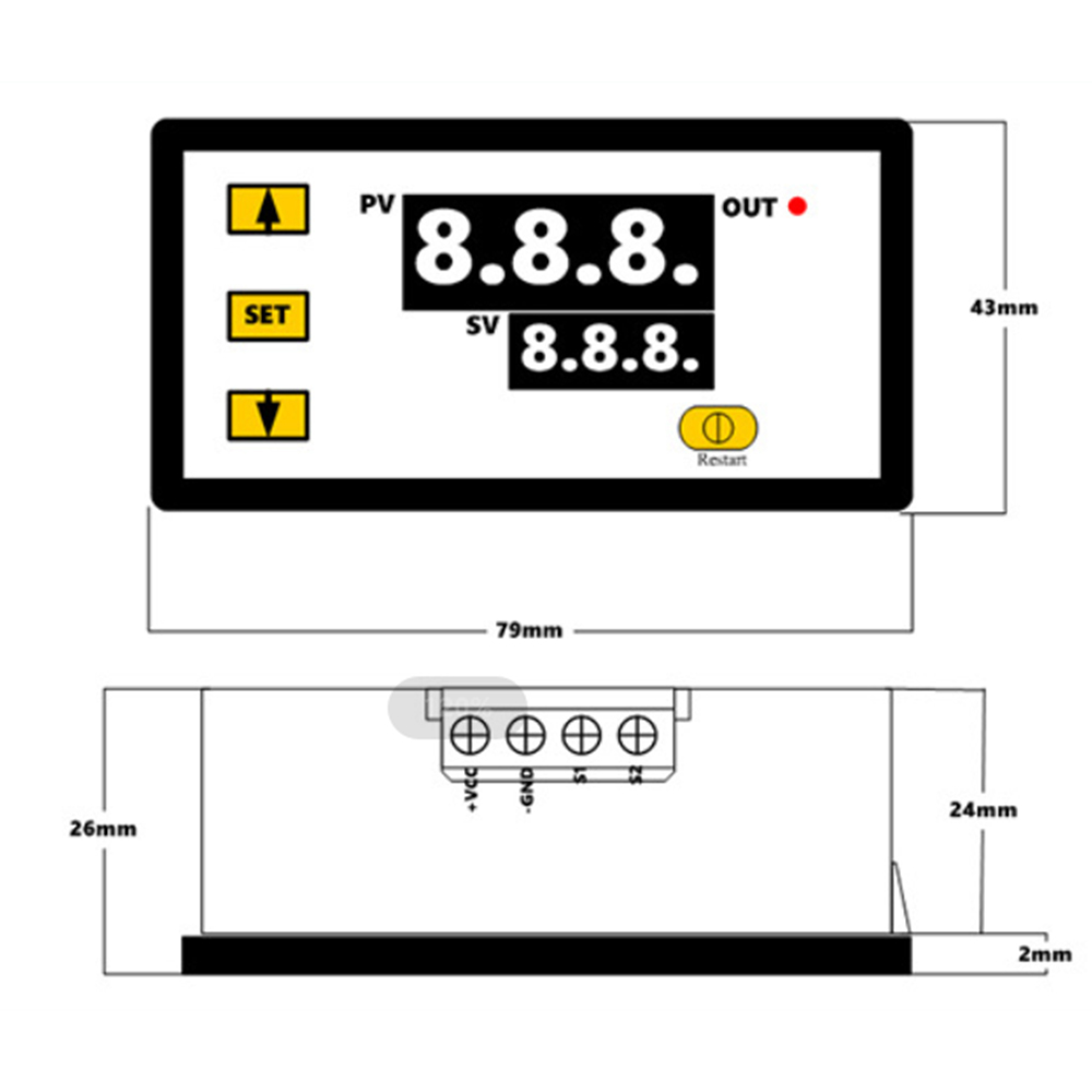 W3230 12V 24V AC110-220V Probe line 20A Digital Temperature Control LED Display Thermostat With Heat/Cooling Control Instrument — reference image 7
