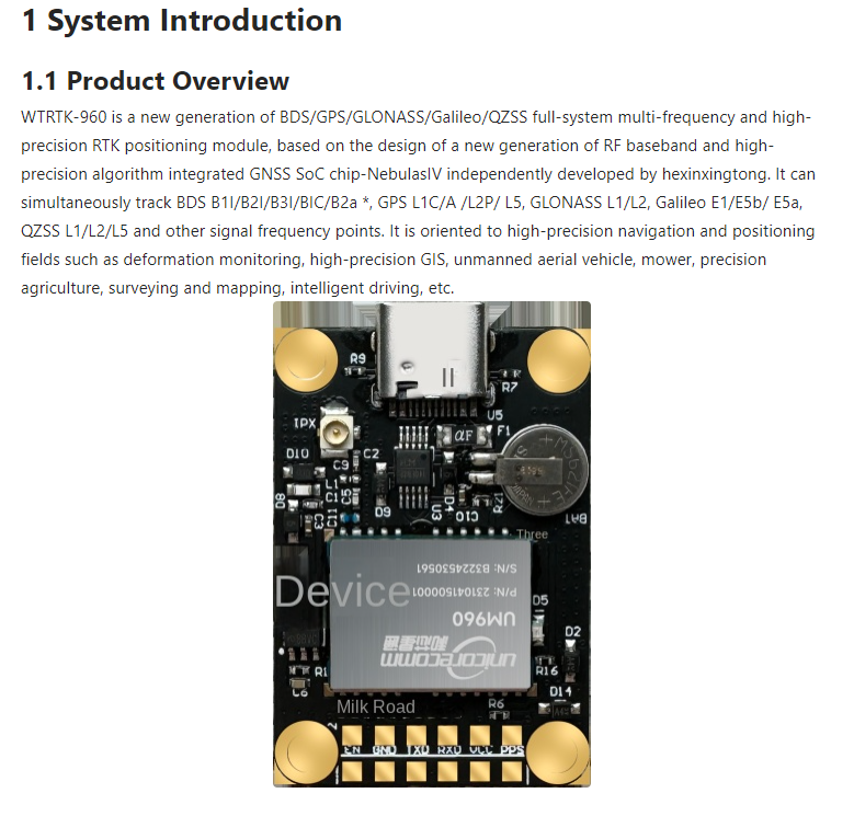 GPS-RTK Module UM960 Development Board BDS/GPS/GLONASS/Galileo/QZSS High-Precision Centimeter-Level Differential RTK 20Hz — reference image 1