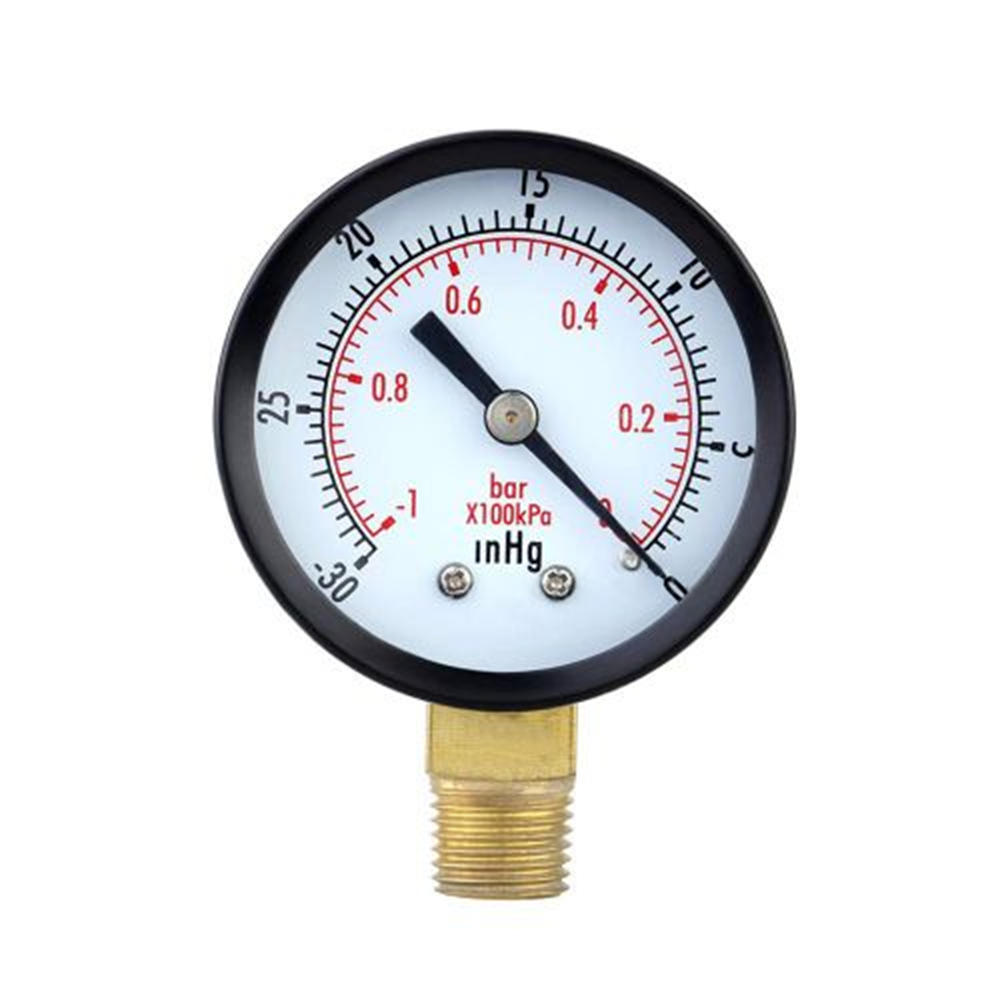 Vacuum Manometer Mini Dial Dual Scale Dial Gauge 1/4″ NPT -30HG/0PS Vacuum Pressure Meter 2″ Dial Digital Display Gauge — reference image 1