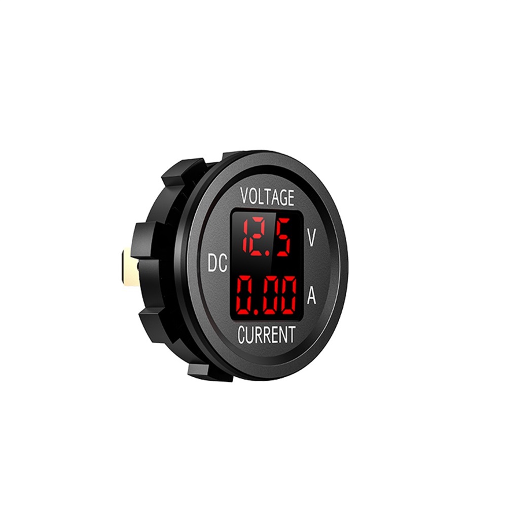 DC 5-48V Car Motorcycle Voltmeter Ammeter Mini Digital Waterproof LED Panel Tester Display Round Volt Meter Gauge For 12V Truck — reference image 12