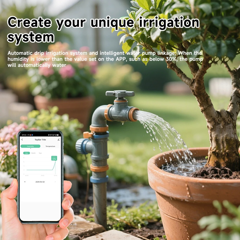 Tuya Soil Bluetooth Temperature Humidity Sensor Smart Tester Garden Automated Irrigation Detector Works With Alexa Google Home — reference image 5