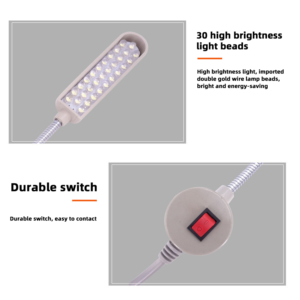 30 LED Industrial Sewing Machine Lighting Lamp Clothing Machine Accessories Work Light 360° Flexible Gooseneck Industrial Lights — reference image 6