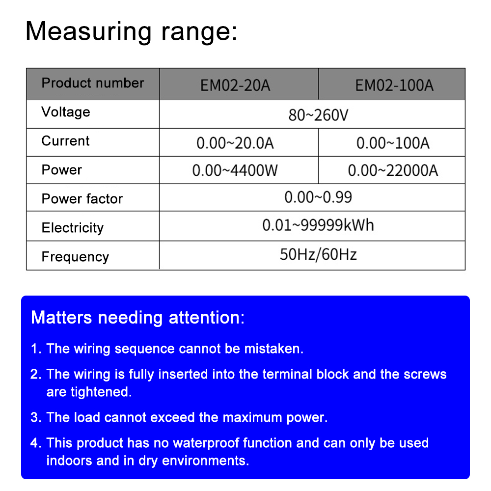 1100W/2200W/4400W/22000W Voltmeter Ammeter AC 5A/10A/20A/100A Power Electricity Meter HD Digital Display Voltage Current Meters — reference image 12