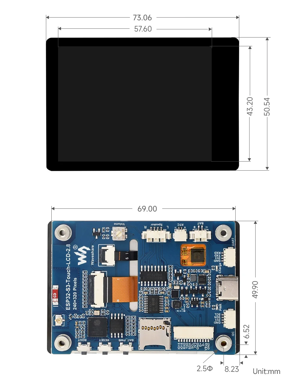 ESP32-S3 2.8 inch IPS Touchscreen Development Board 5-point 240×320 Touch Display Support WiFi Bluetooth HMI/LVGL GUI — reference image 8