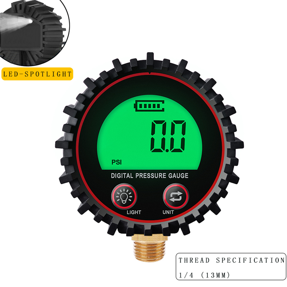 M11 1/4 1/8 Digital Car Tire Air Pressure Inflator Gauge LCD Display LED Backlight Vehicle Tester Inflation Monitoring — reference image 11