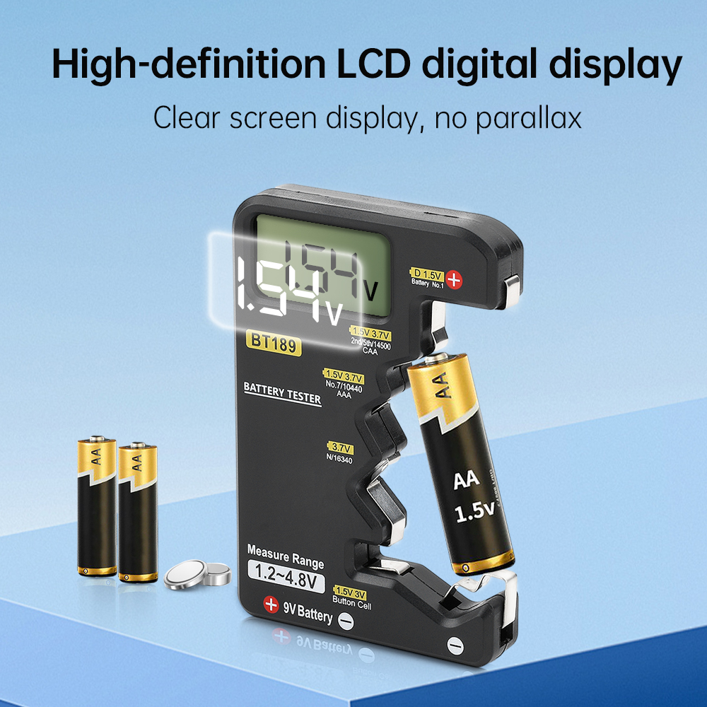 BT189 Ultra-small Battery Tester 9V AAAAA Button Cell Universal Household LCD Digital Display Battery Tester Power Bank Detector — reference image 10