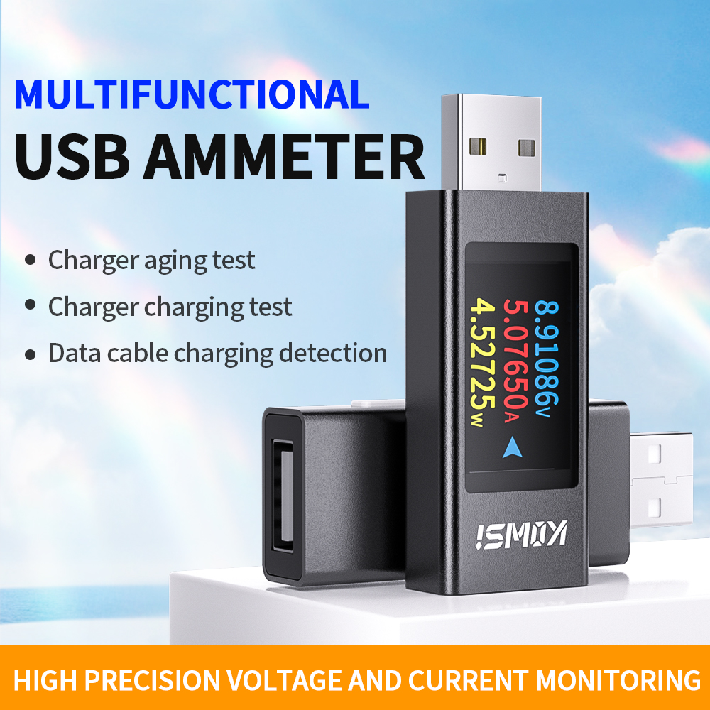 KWS-MX23 HD 1.06 inch IPS Display Multi-function USB Tester Voltage Ammeter Power Meter DC 4-30V 0-8A USB Tester Multimeter — reference image 2