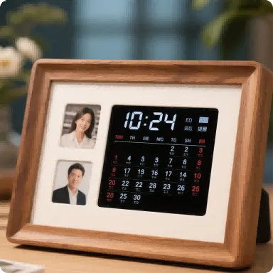 E6 7.3-inch Color E-Paper Frame Solid Wood Design Ultra-Long Standby 800×480 E Ink Photo Frame — reference image 6