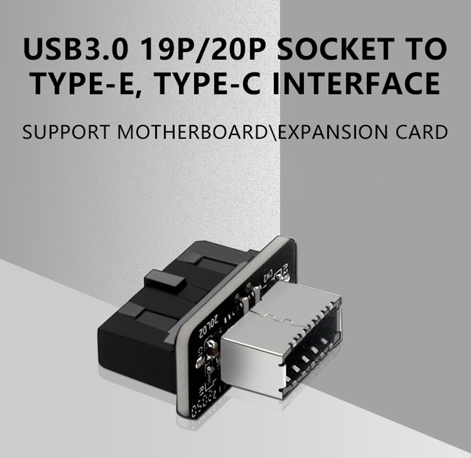 PH73S Motherboard USB3.019P/20P To Type-E 90 Degree Adapter Chassis Front Type-C Plug-In Port — reference image 1