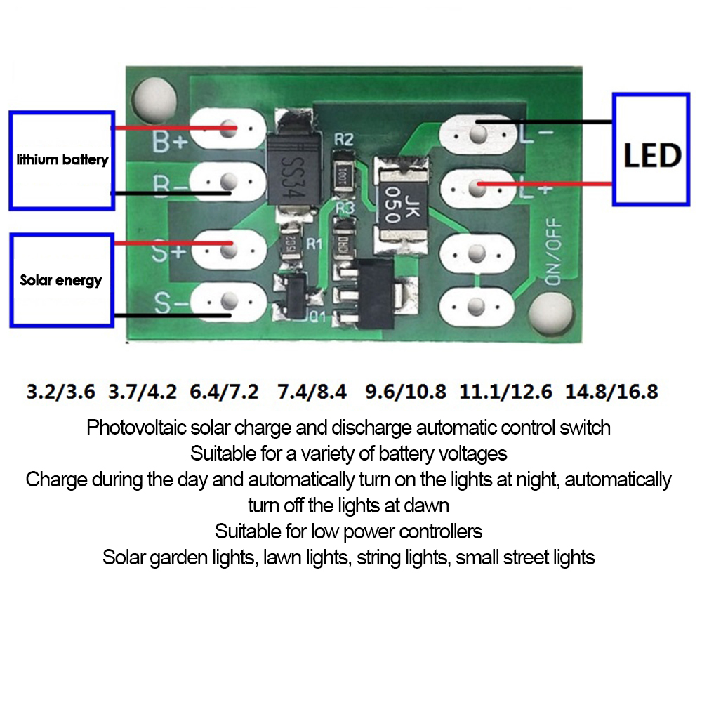 Automatic Solar Panel Battery Charger Board Night Light LED Lamp Control Switch Battery Charger Charging Controller Module — reference image 3