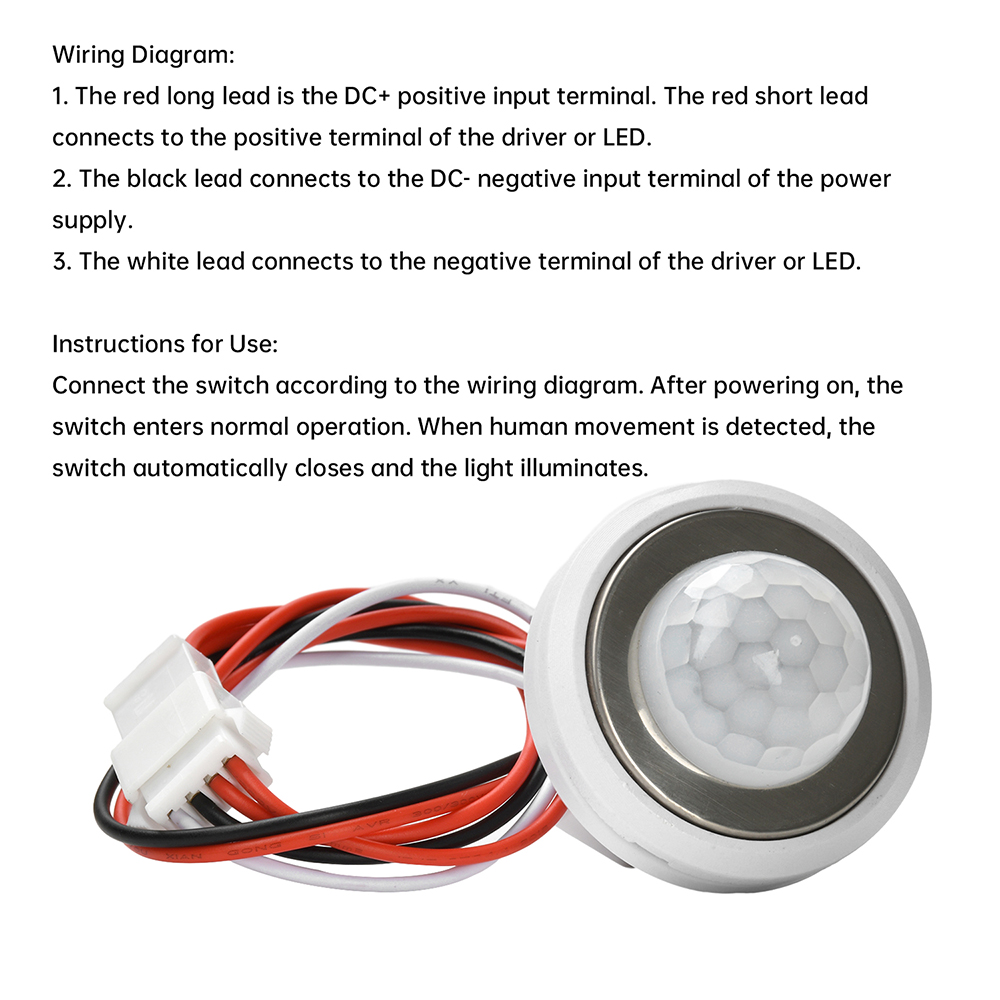 DC 3.5-24V Automatic Sensor Light Switch LED PIR Infrared Motion Sensor Detection Night Light Indoor Outdoor — reference image 7