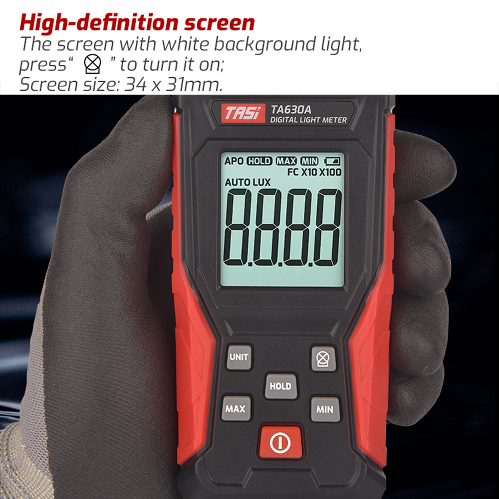 TASI TA630 Luxometer Professional Lux Meter Handheld Light Meter High Accuracy Luxmeter 0.1-200000LUX Illuminometer Photomete — reference image 6