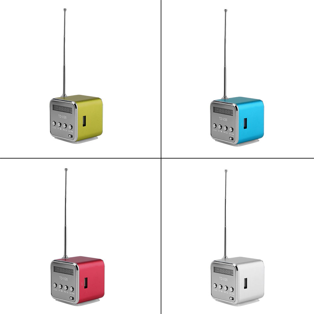 Portable TD-V26 Digital FM Radio Wireless Speaker Mini FM Radio Receiver LCD Display Stereo Loudspeaker Support SD/TF Card — reference image 7