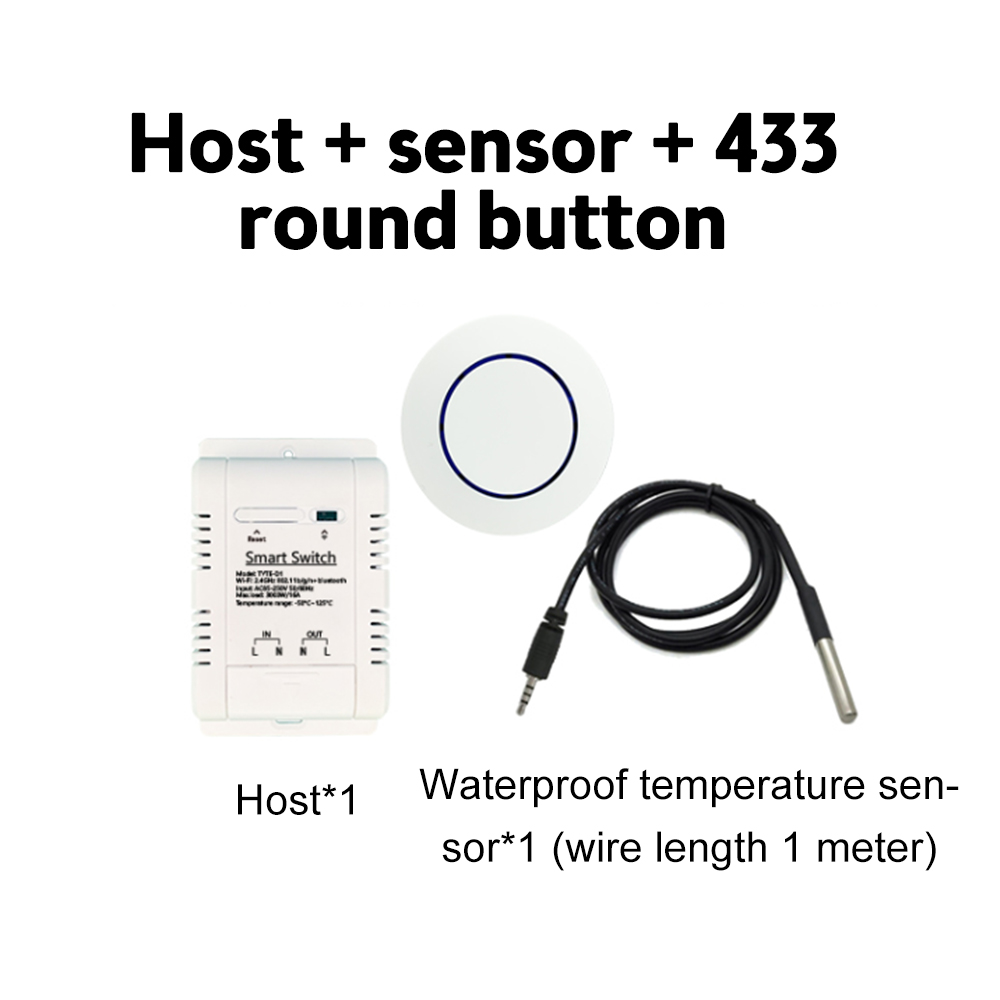 Tuya TH-16 Smart Wifi Switch 16A/3000W Monitoring Temperature Sensor RF433 remote Control Compatible with Alexa Google Home — reference image 10