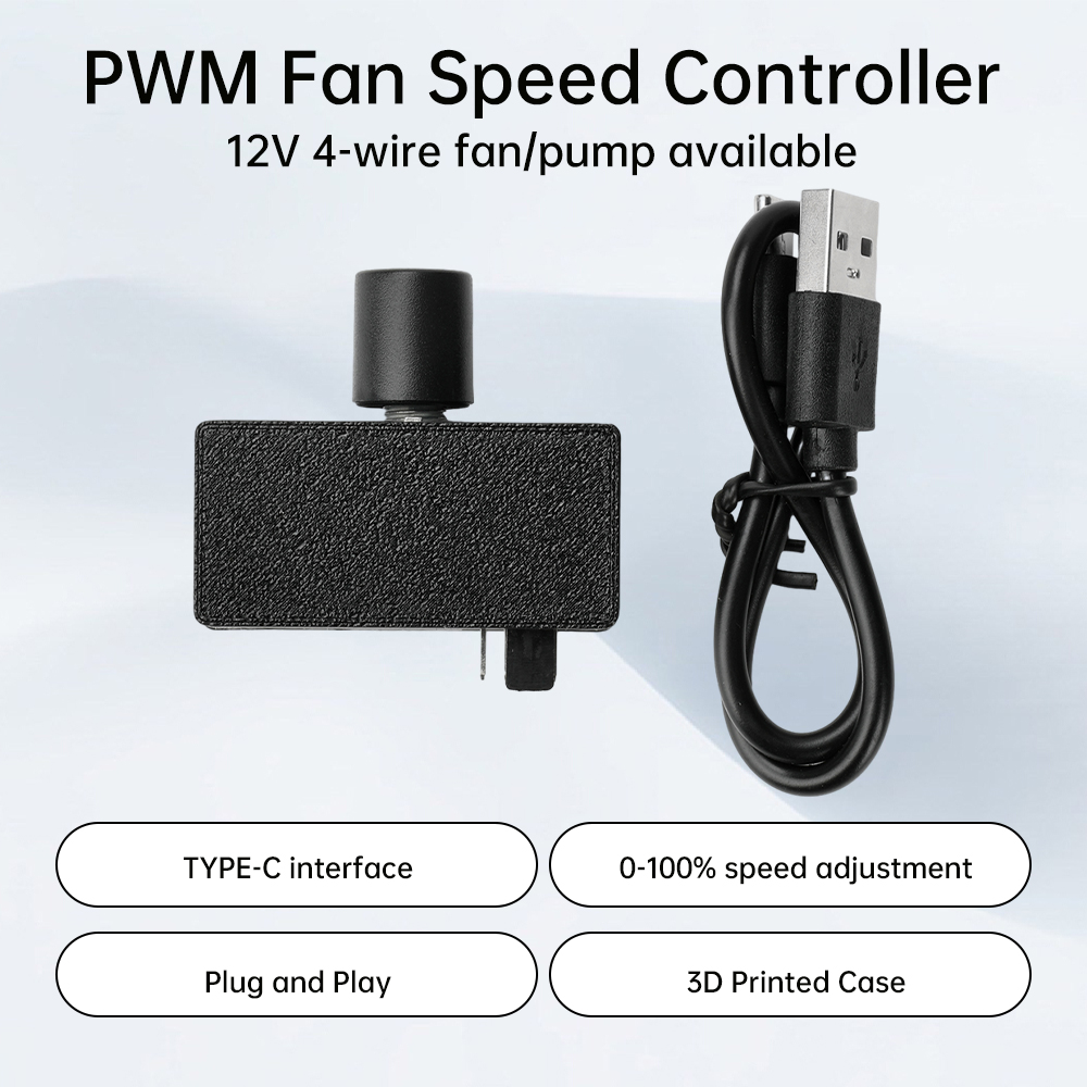 DC12V PWM Speed Controller 4-Pin Fan Speed Controller Type-C USB Power Supply DIY Water-cooling Cooling Pulse Width Modulation — reference image 2